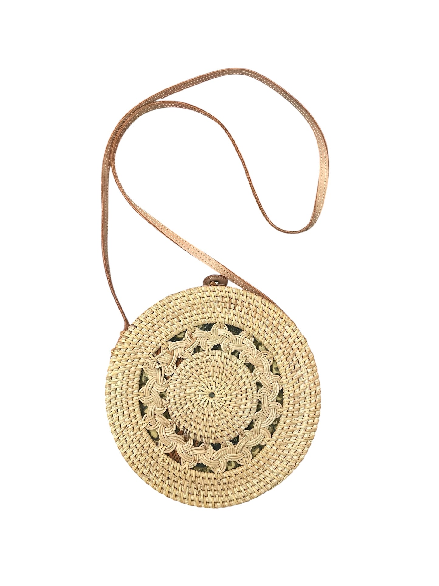 Round Rattan Shoulder Bag
