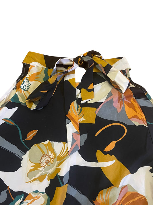 Peekaboo shoulder flowy floral blouse