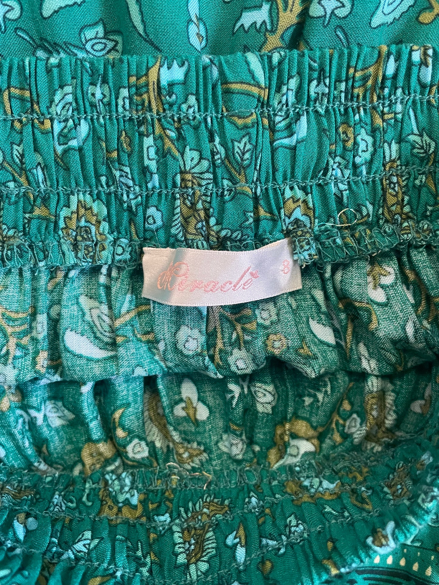 Teal Floral Flowy Maxi Skirt - Sz 8