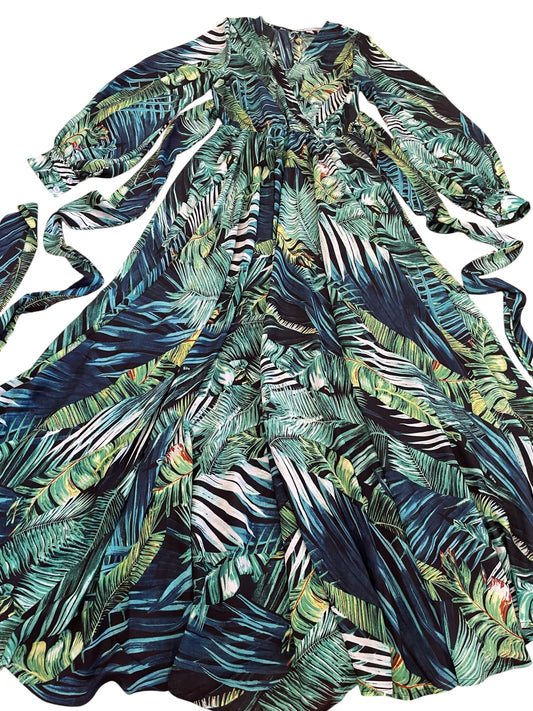 Tropical Long Sleeved Maxi Dress XL