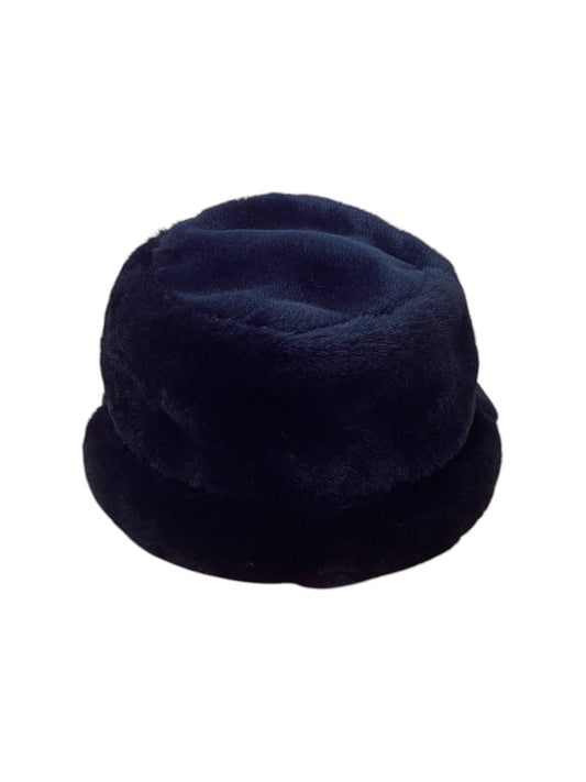Y2K Black Faux Fur small Brimmed hat