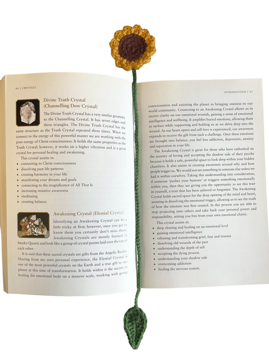 Sunflower bookmark in deep green