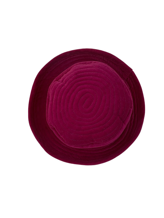 Deep red velvet brimmed hat