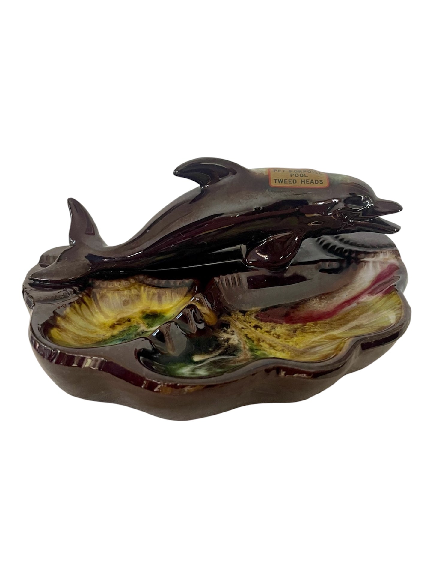 Vintage Ceramic Tweed Heads Dolphin Ashtray