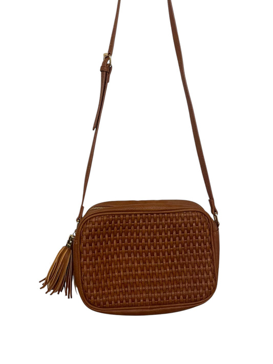 Tan Crossbody Faux Leather Bag with Tassel