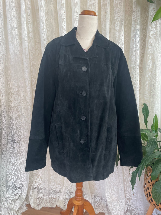 Black suede jacket Sz 12