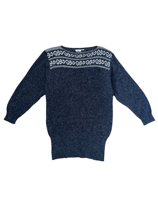 80s Vintage Wool Blend Sweater Dress