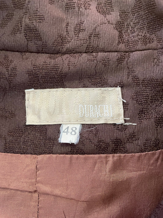 Vintage 90s Chocolate Brown Jacquard Blazer