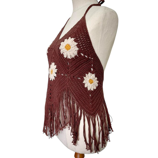 Crochet Daisy Tie Top