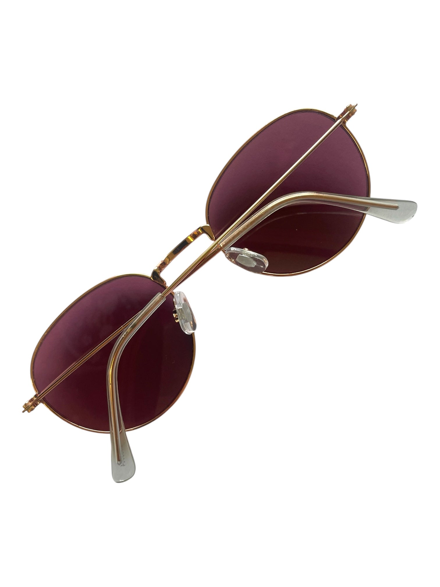 Pink shade retro sunglasses with gold frames