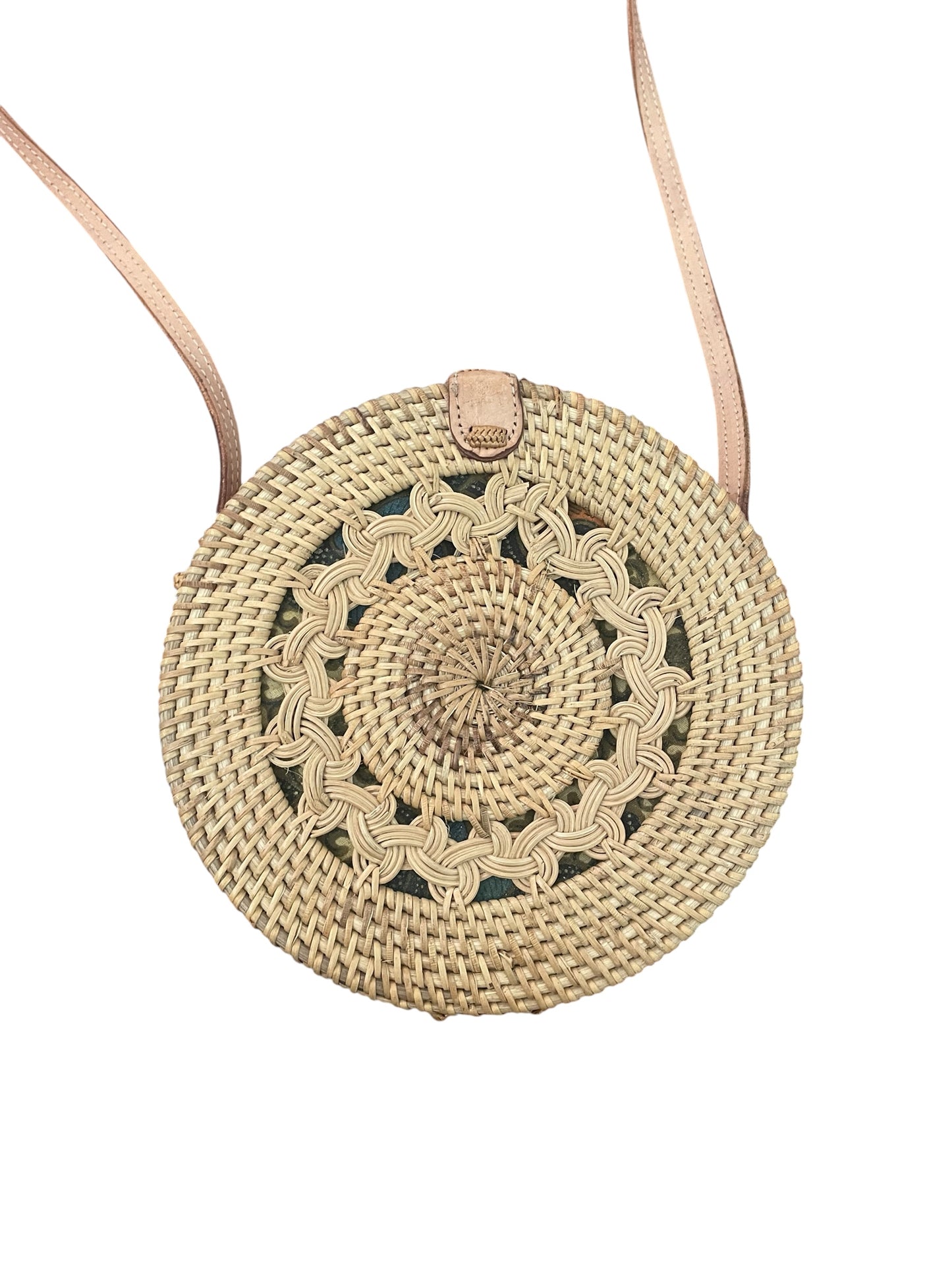 Round Rattan Shoulder Bag