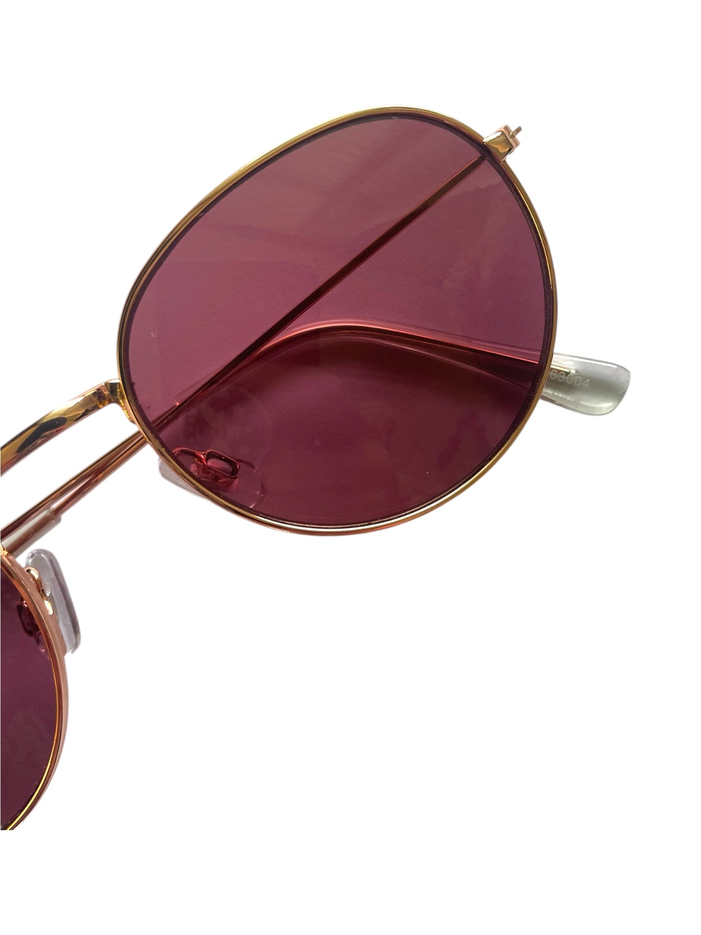 Pink shade retro sunglasses with gold frames