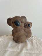 60s/70s Flocked Koala & Baby Money Box