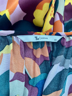Tu Women Abstract Floral Midi Dress – Button Down Kimono Duster - Sz 12