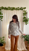Geometric Textured Knit Grey Tonal Jumper