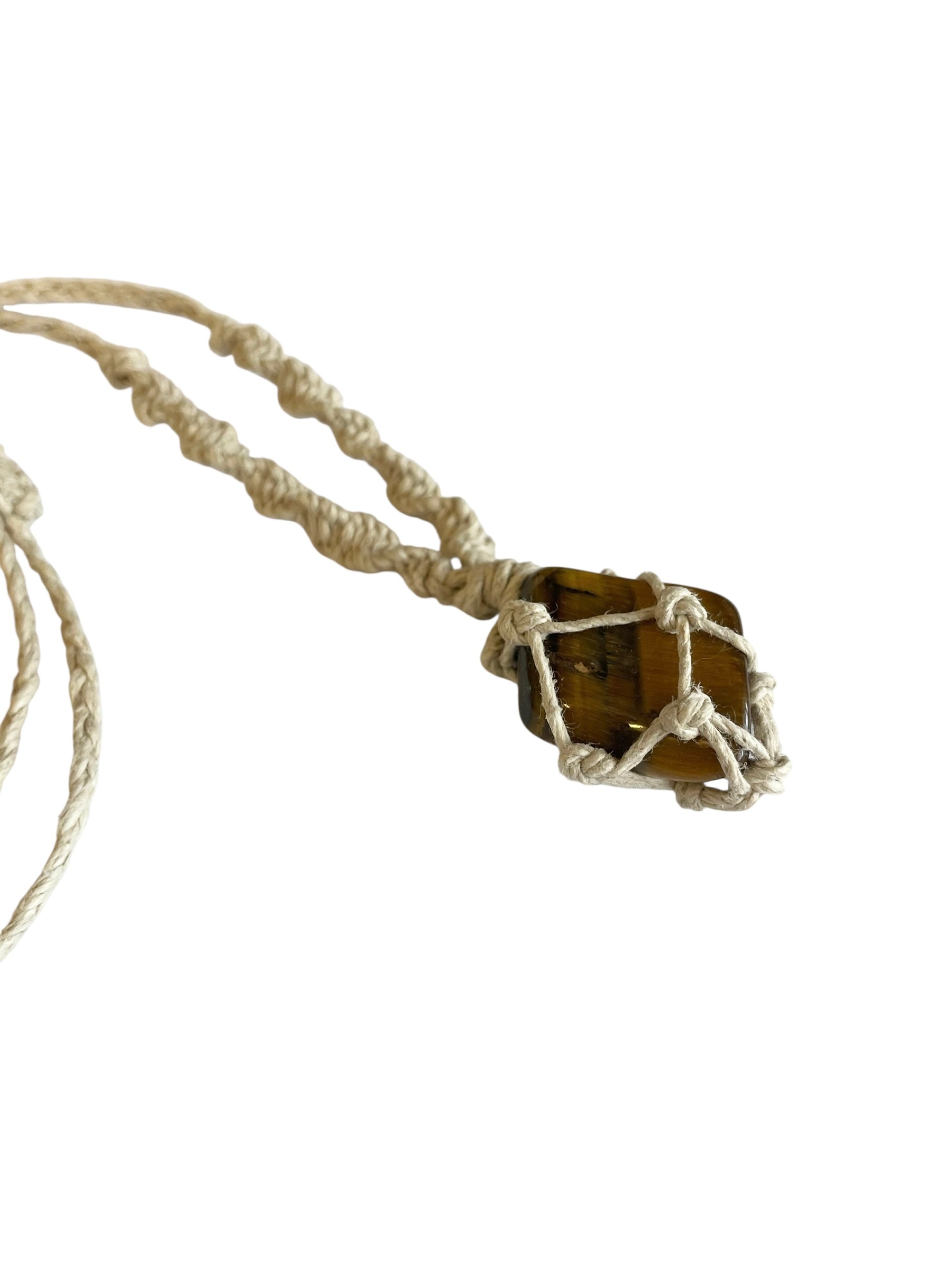 Hemp Necklace with Tigers Eye Tumble
