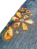 Upcycled Hand Embroidered Patchwork Jeans