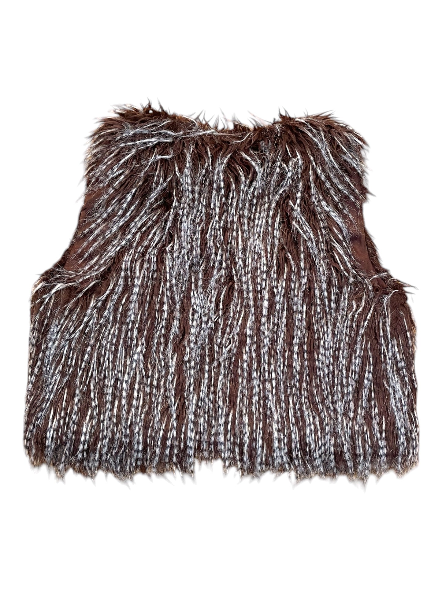 Faux Fur Brown Cropped Vest - Sz 12