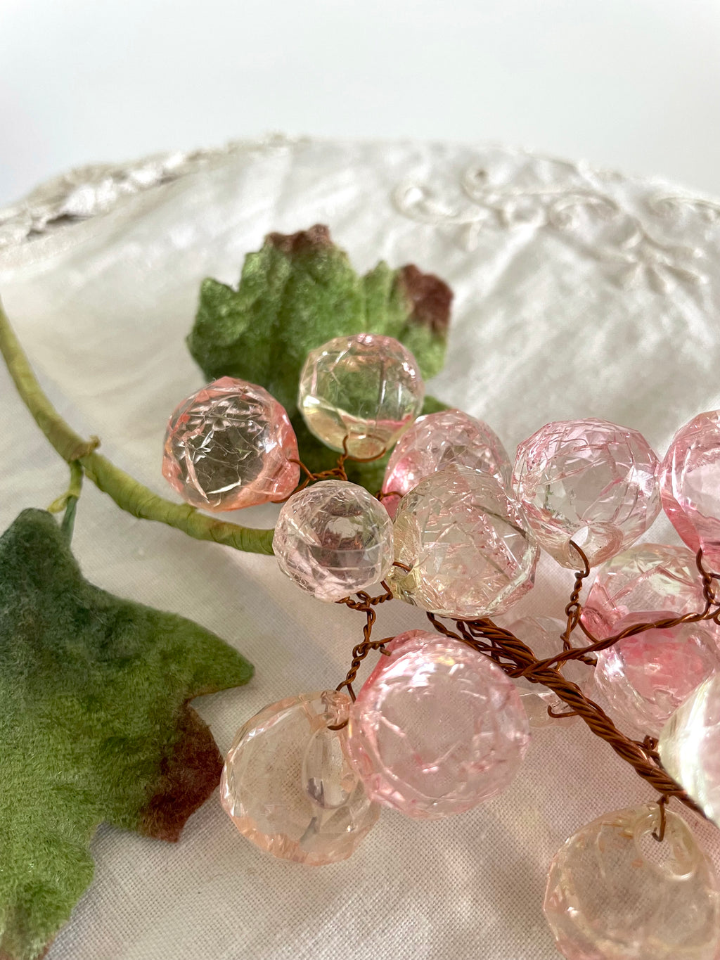 Vintage Lucite Pink Grape Cluster – 1960s