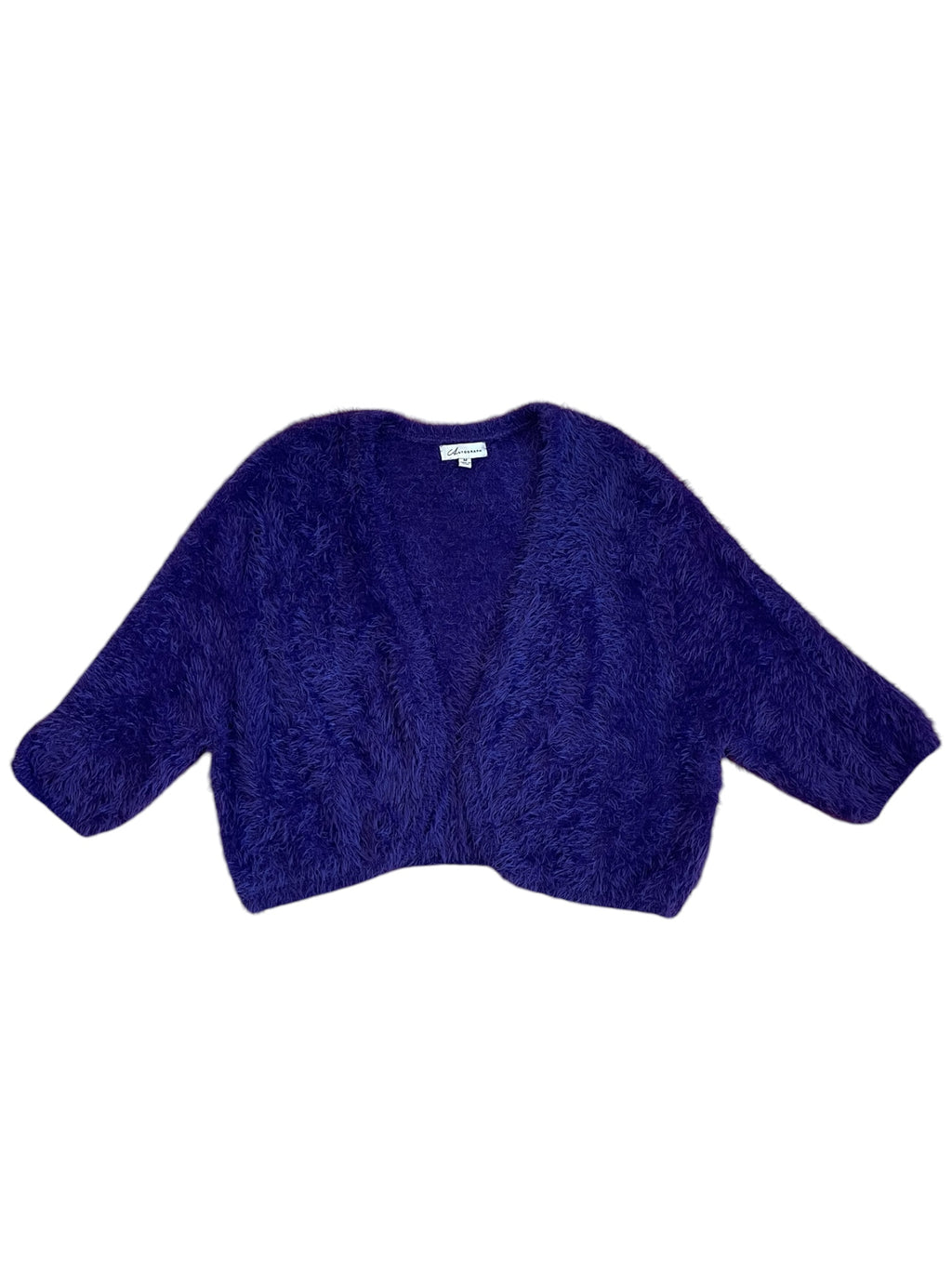 Purple Fluffy 1/2 sleeve Cropped Bolero
