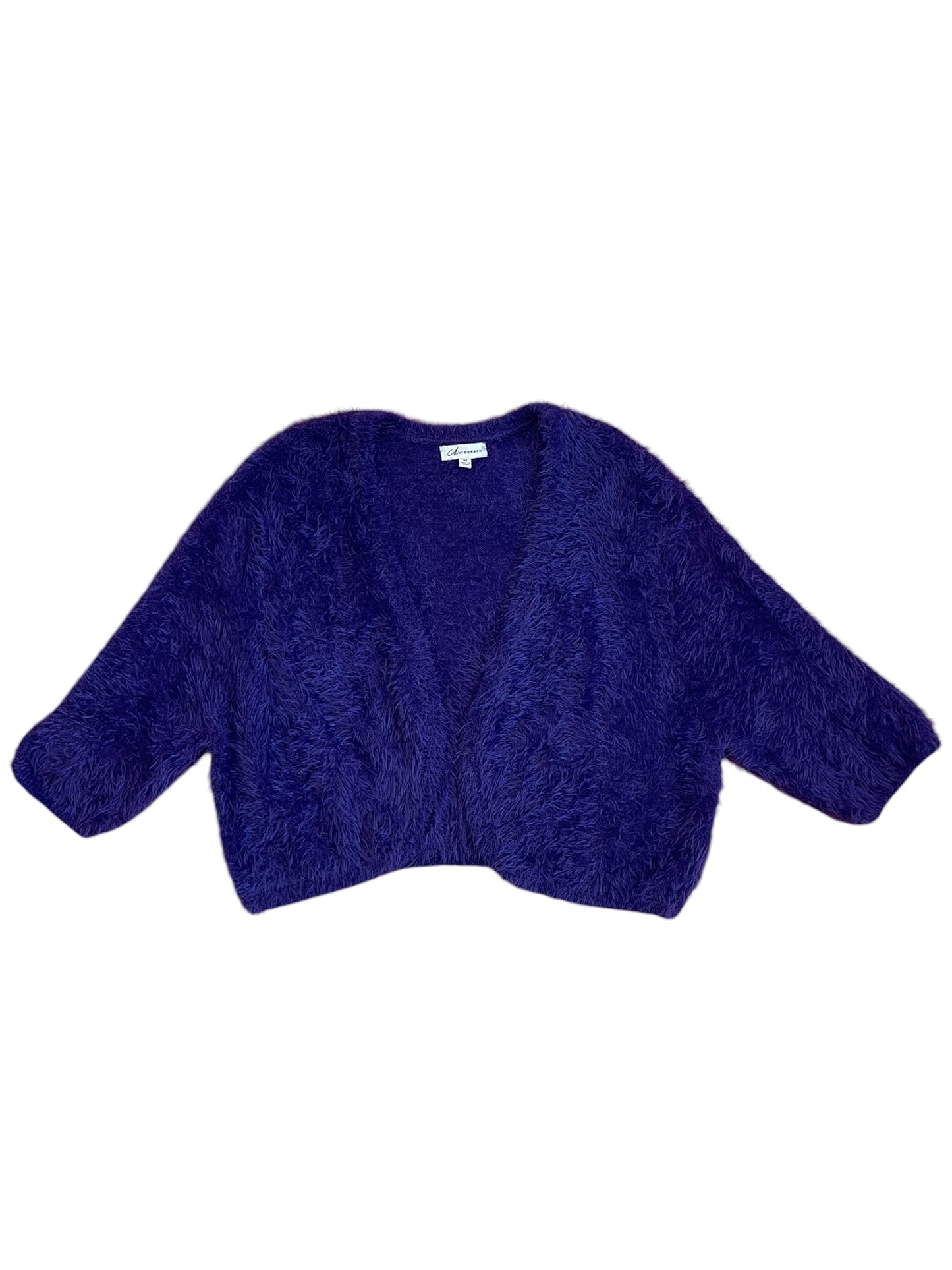 Purple Fluffy 1/2 sleeve Cropped Bolero