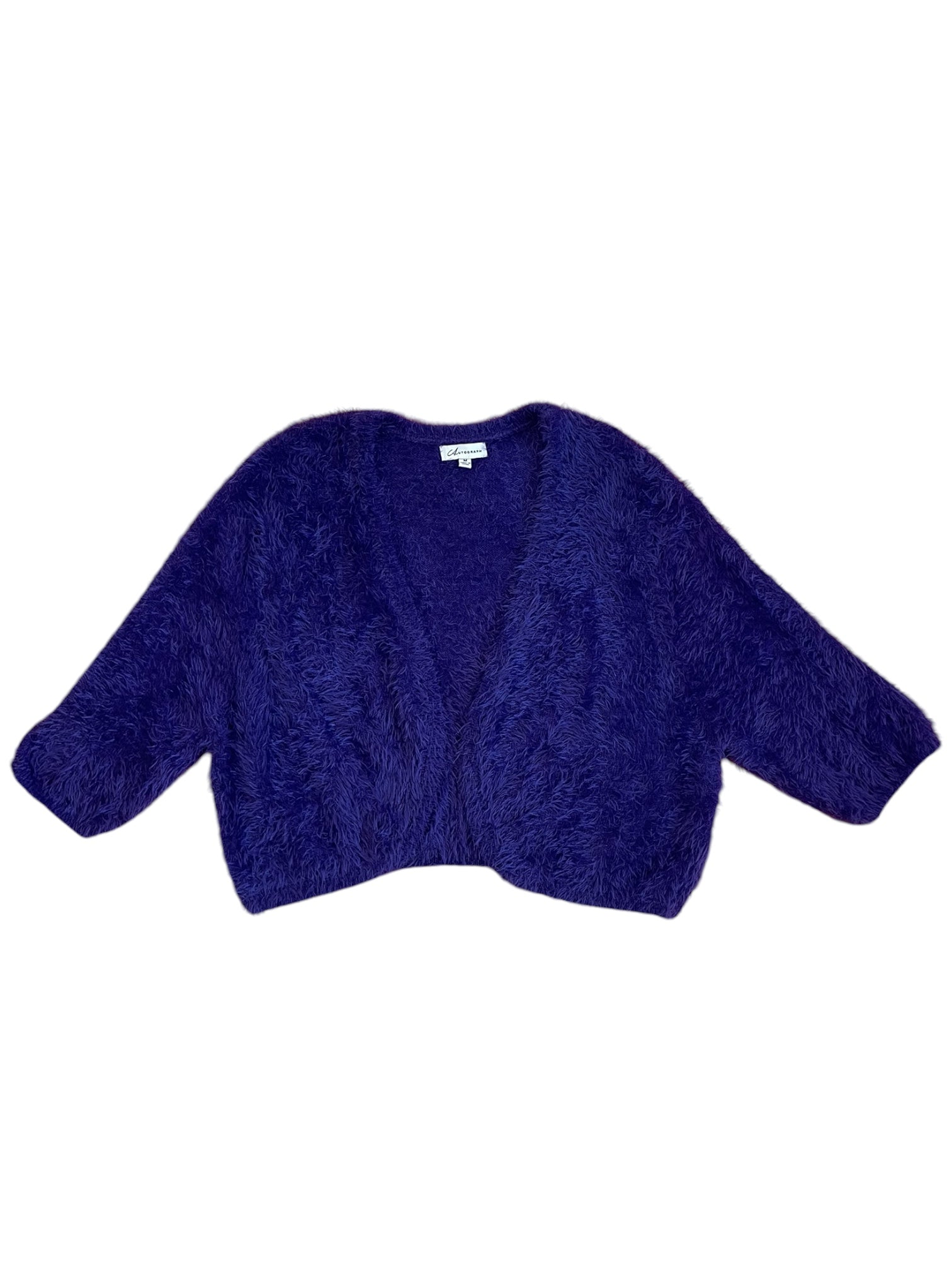Purple Fluffy 1/2 sleeve Cropped Bolero