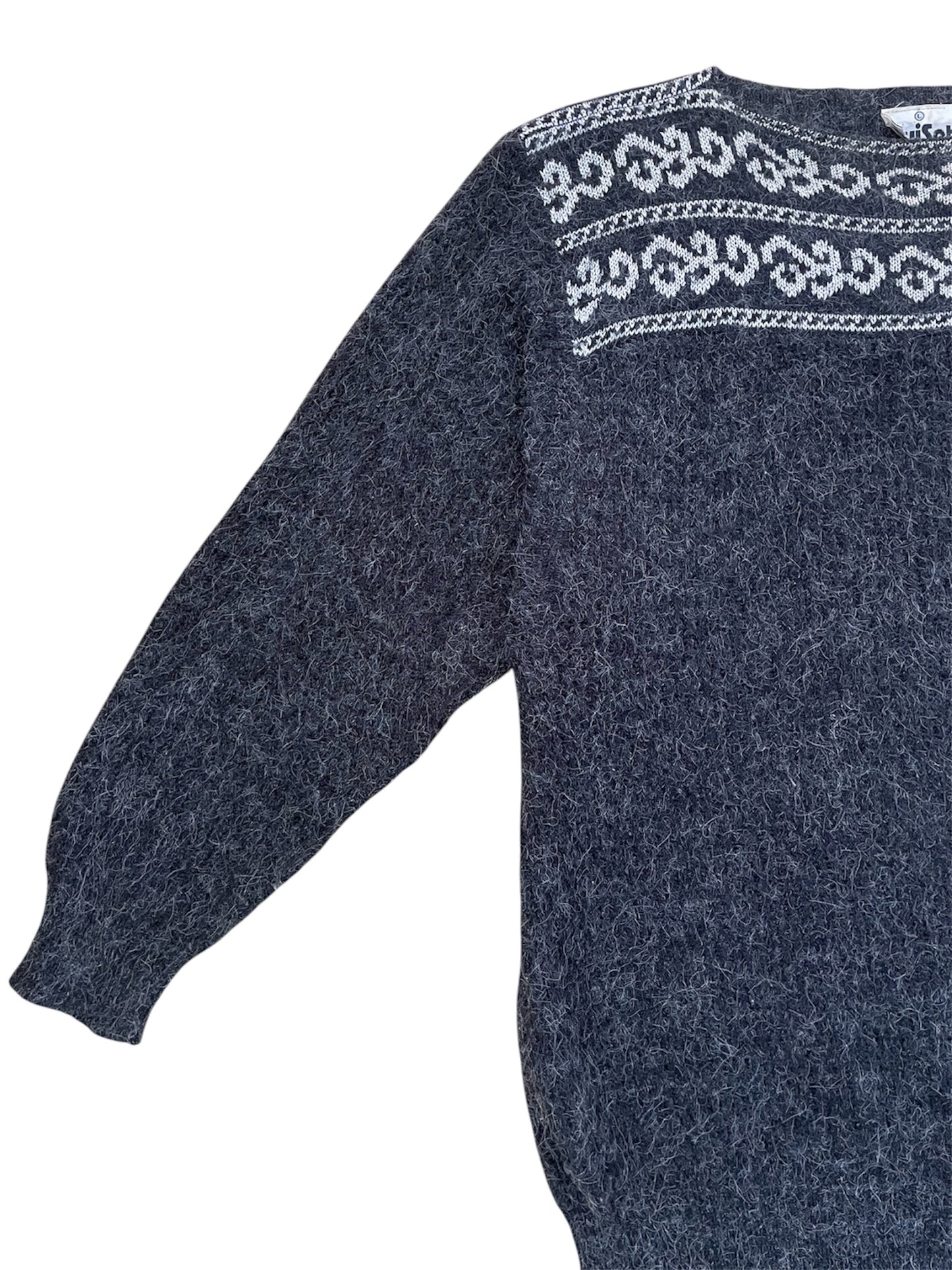 80s Vintage Wool Blend Sweater Dress