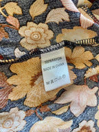 Salty Bright Ochre & Navy Floral Boho Peasant Top – Size 12