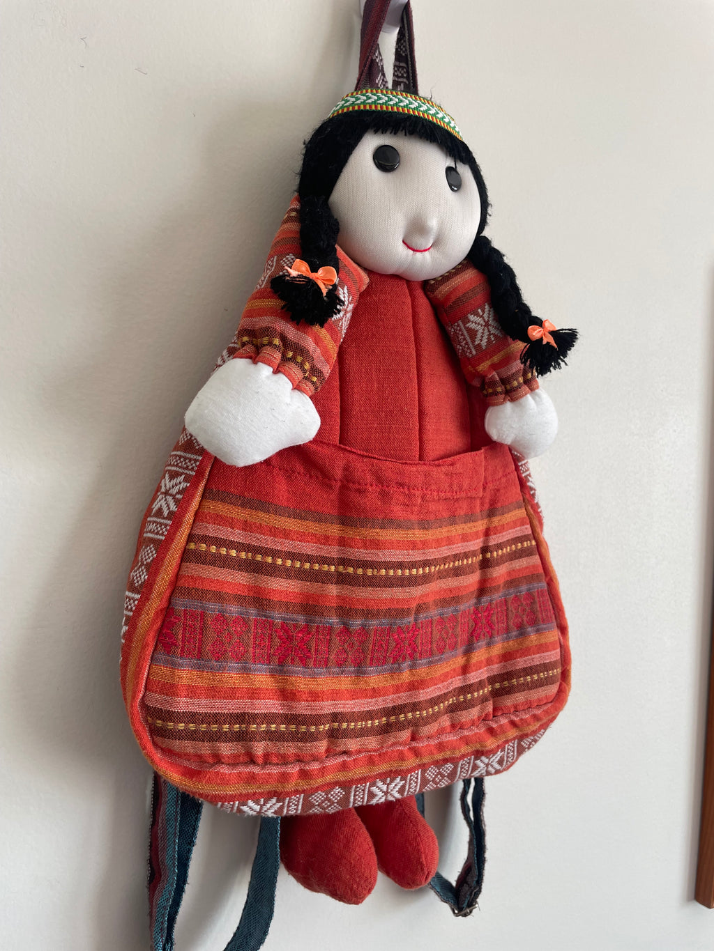 Vintage Style Peruvian Rag Doll Backpack