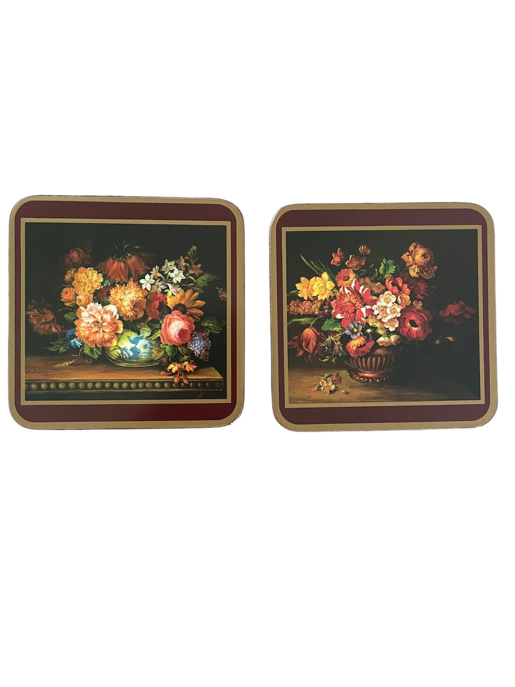 Vintage Pimpernel “Flemish Flowers” SQUARE Drink Coasters