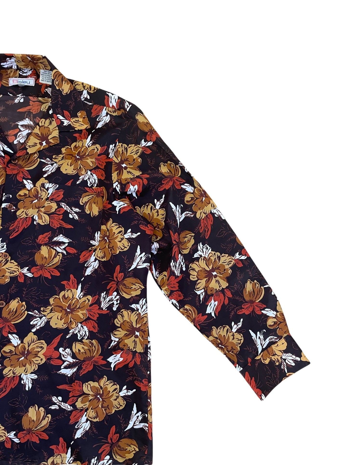 Vintage Warm Tone Floral Long Sleeve Blouse