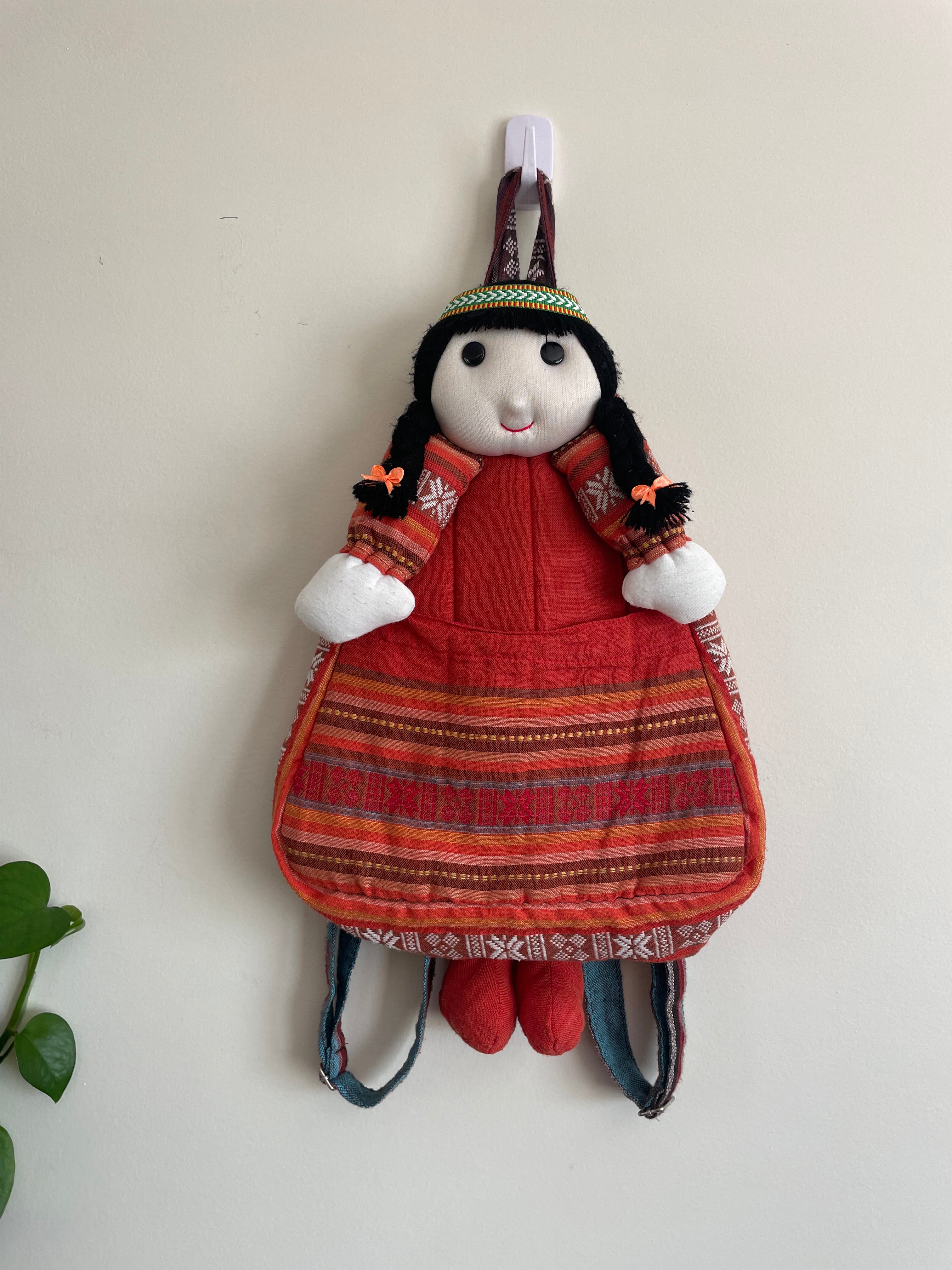 Vintage Style Peruvian Rag Doll Backpack