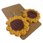 Crochet Sunflower Earrings
