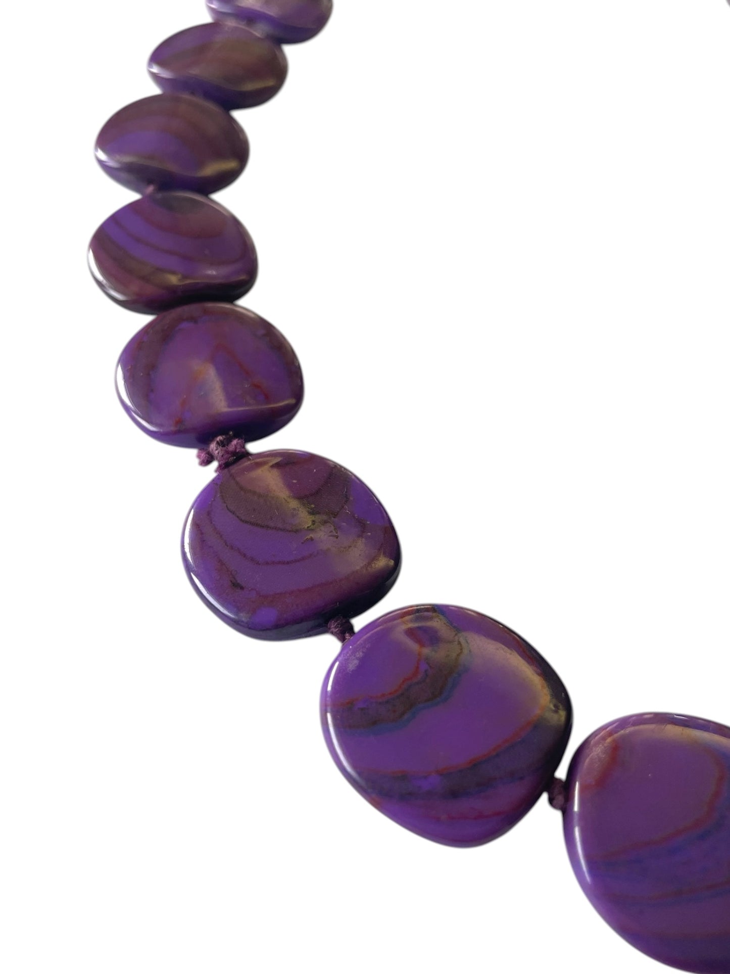 Purple Acrylic Bead Long Necklace