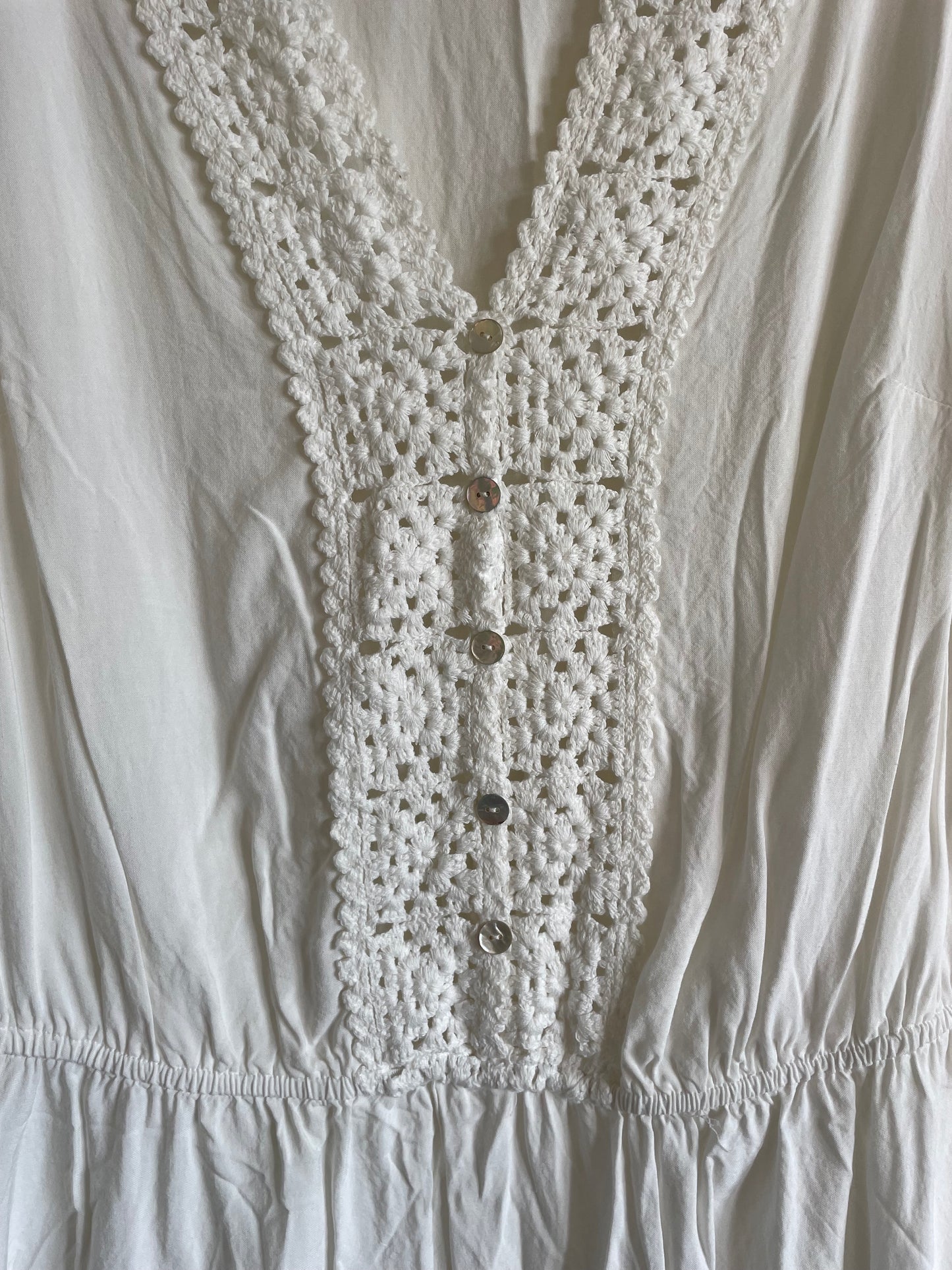White Peasant Style Long sleeve blouse