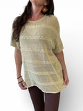 Pre-Loved Beige mesh top - Sz L