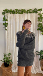 80s Vintage Wool Blend Sweater Dress