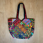 Multicoloured Patchwork Bag - Black