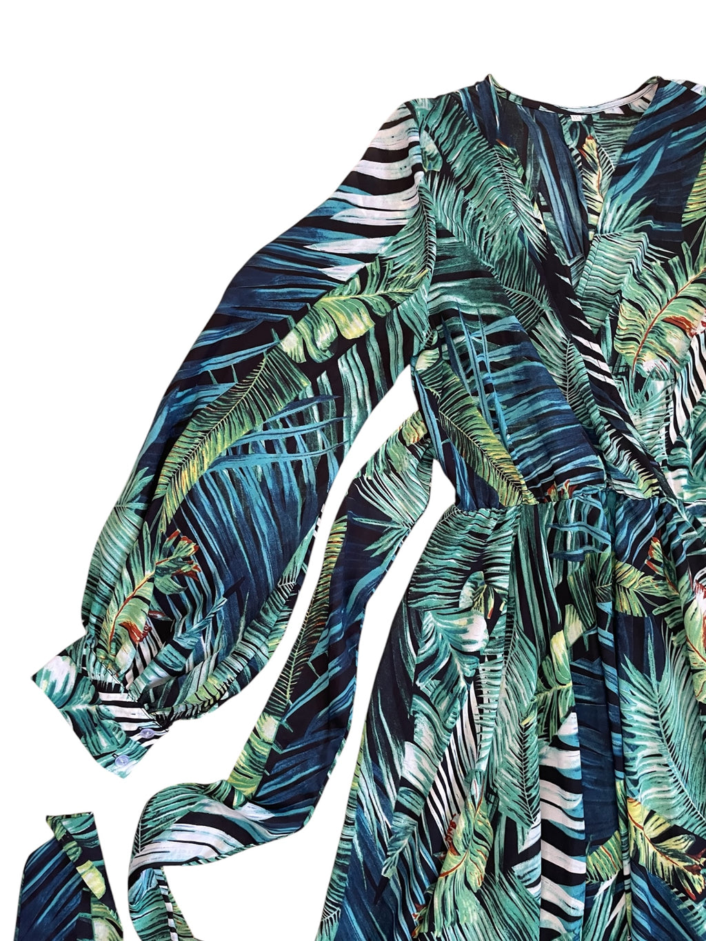 Tropical Long Sleeved Maxi Dress XL