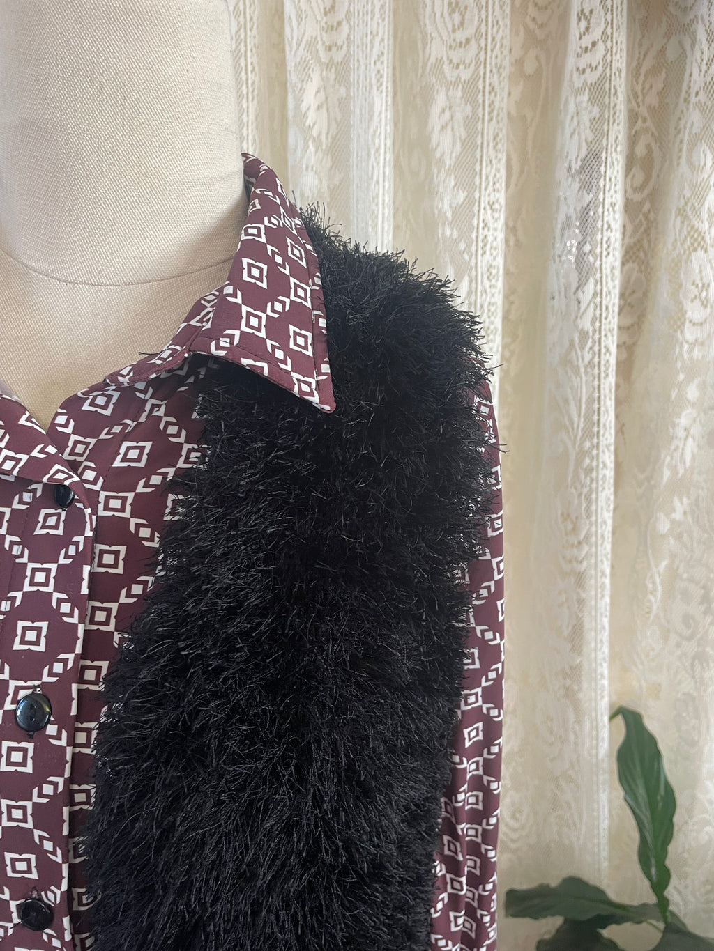 Black Faux Fur Vest Sz 14
