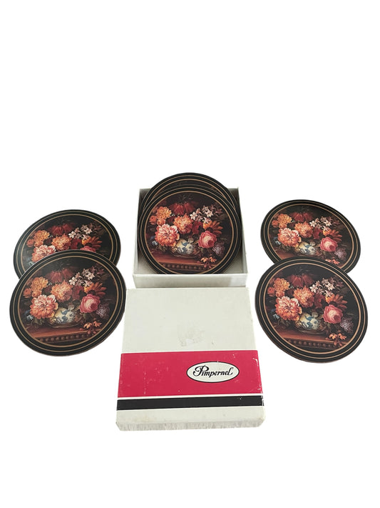 Vintage Pimpernel “Flemish Flowers” ROUND Drink Coasters