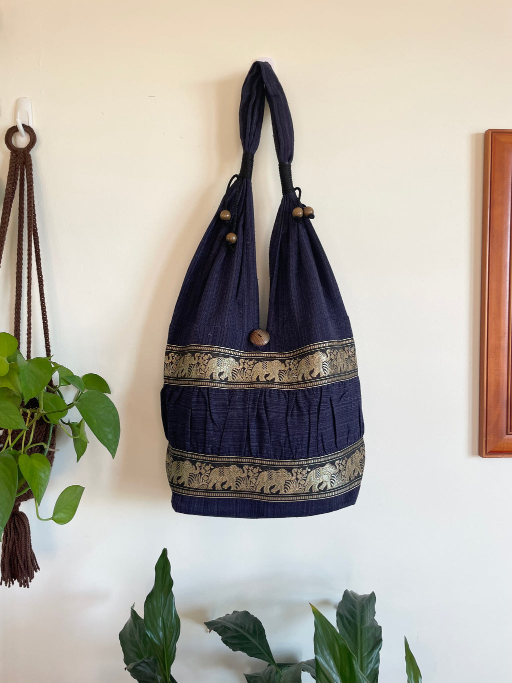 Hobo Style Elephant Cotton Bag