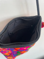 Vibrant Floral Embroidered Small Crossbody Bag