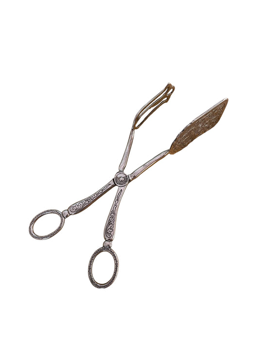 Silver Plated Ornate Pastry Tongs