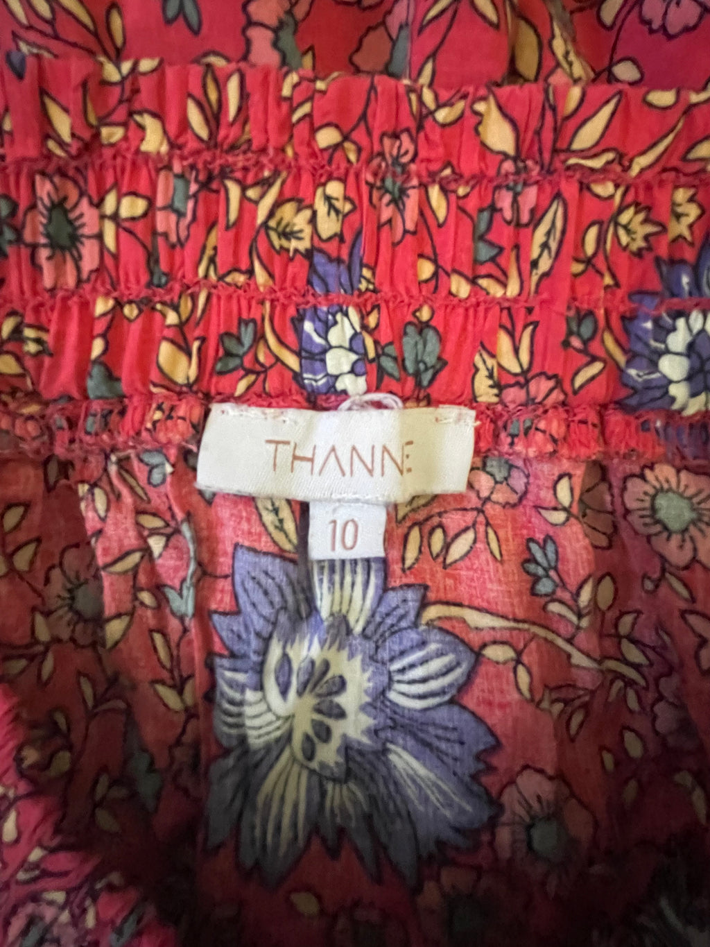 Pre-Loved Red floral maxi skirt - Sz 10