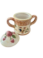 Ceramic Strawberry & Rooster Lidded Cannister