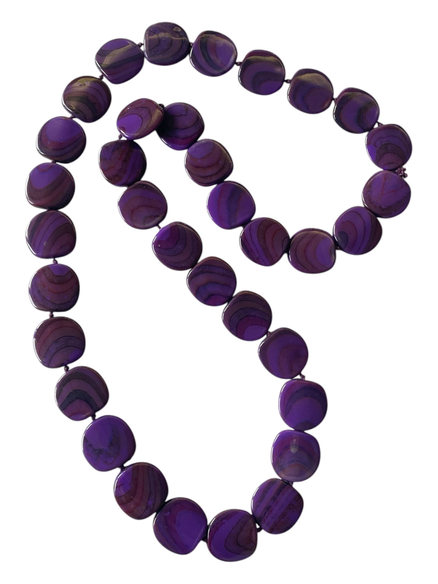 Purple Acrylic Bead Long Necklace