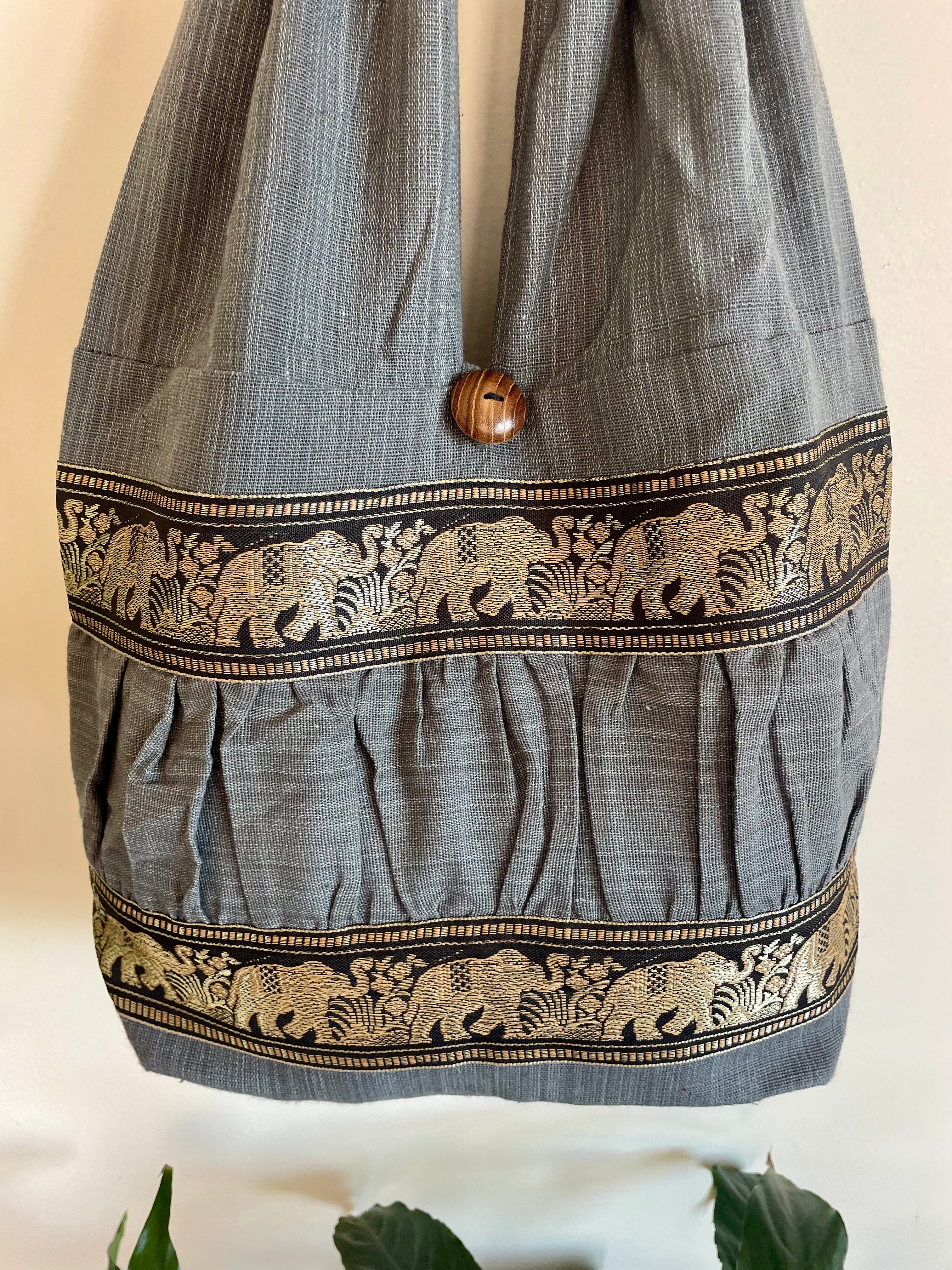 Hobo Style Elephant Cotton Bag