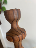 MCM Hand turned Wood Candlestick Holders S2