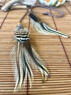 Feather & Hemp Hair Extension - Double Stranded Brown mix/Dragonfly